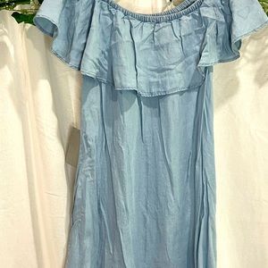 Denim off the shoulder dress